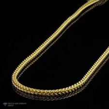 14K Yellow Gold 3mm Thick Franco Chain 26"
