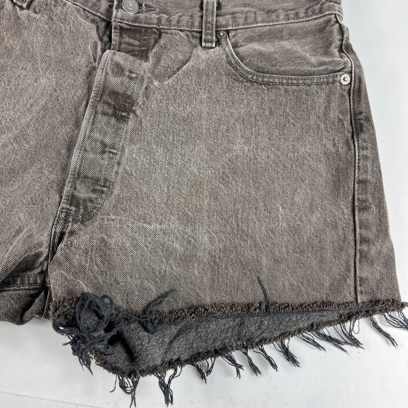 Levi's Jean Shorts Men's 35* 501 Straight Dark Brown Cut Off Denim Jorts Tag 38