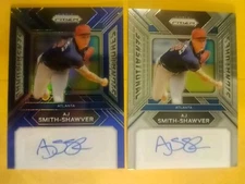 2024 Panini Prizm AJ Smith-Shawver RARE Blue RC Auto #/49 PLUS Base Autograph 