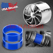 Mi2ka Turbine Air Intake Fuel Gas Saver Single Fan System Turbo 2.5-3.0 Silver