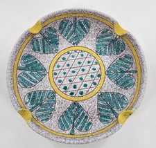 Vintage Mid Century Italian Bitossi Aldo Londi Italy Ashtray Art Pottery Leaves
