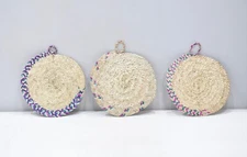 Basket African Ethiopian Eritrea Plate Baseket Set of 3 9 X 8.5