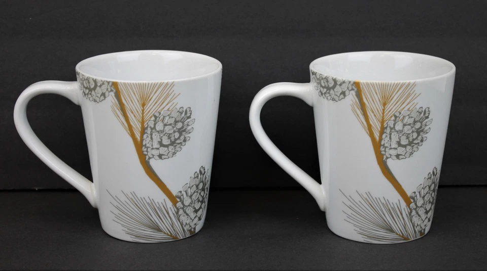 Juego de 2 tazas de vacaciones cuadradas de San Nicolás piñas de oro blanco plata 12 oz Foto 2 de 4