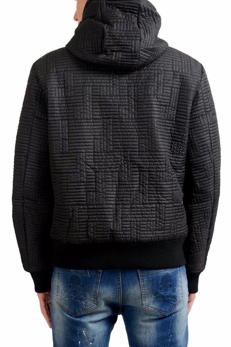 ジャケット VERSACE JACKET (10090981A06497 1GF10) Versace Collection Men's Black Light Insulation Quilted