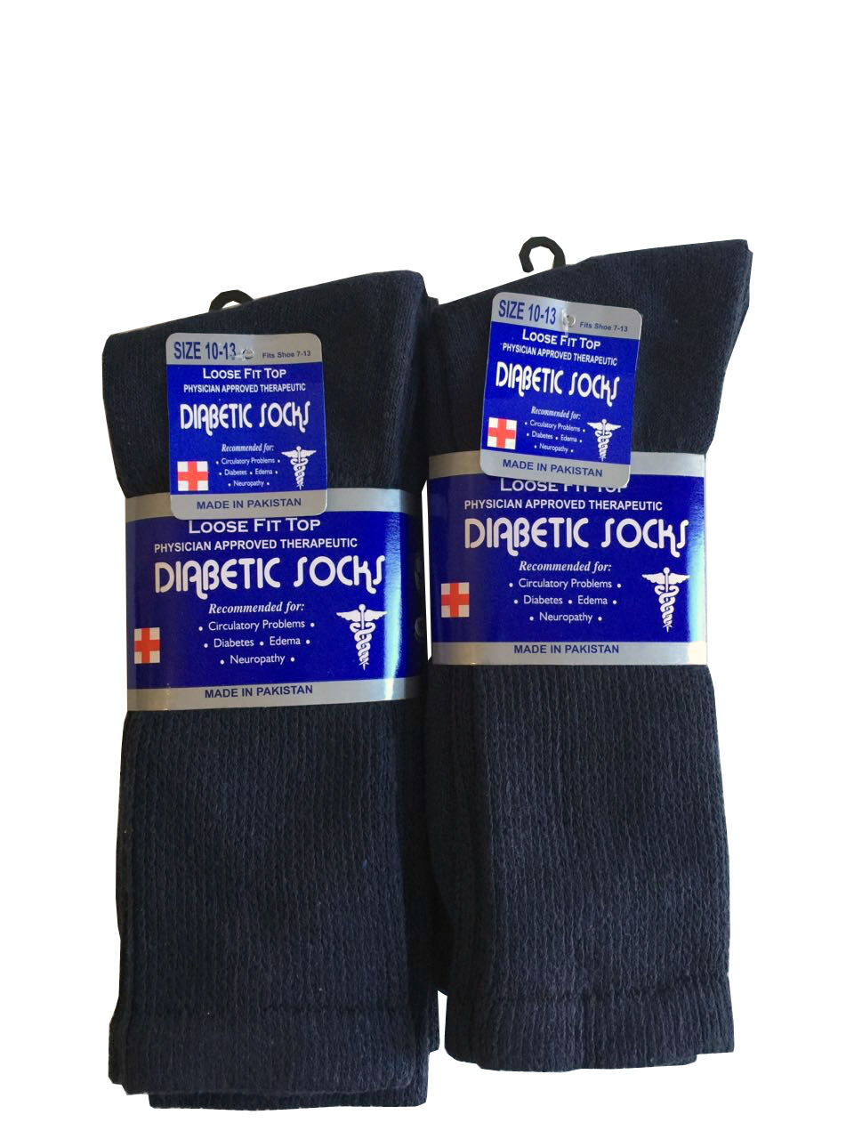 3 OR12 Pairs Diabetic Navy Blue CREW circulatory Socks Health Men’s Cotton 10-13
