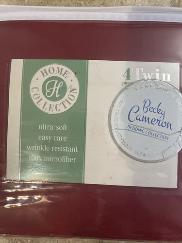 New Becky Cameron 1800 Series Twin Sheet Set Home Collection Burgundy See Photos - Picture 2 of 5