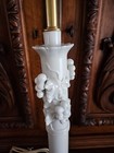Vintage Classical Blanc De Chine Italian White Porcelain Table Lamp w/Grapes  — photo 4