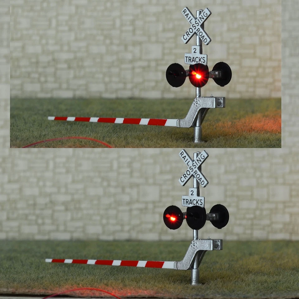 2 x HO scale railroad grade crossing signal arm gate stop lever barrier #S42 - Image 4 of 4