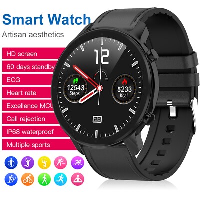 Smartwatch Herren Bluetooth Fitnessuhr Telefonfunktion Blutdruck Schrittzähler