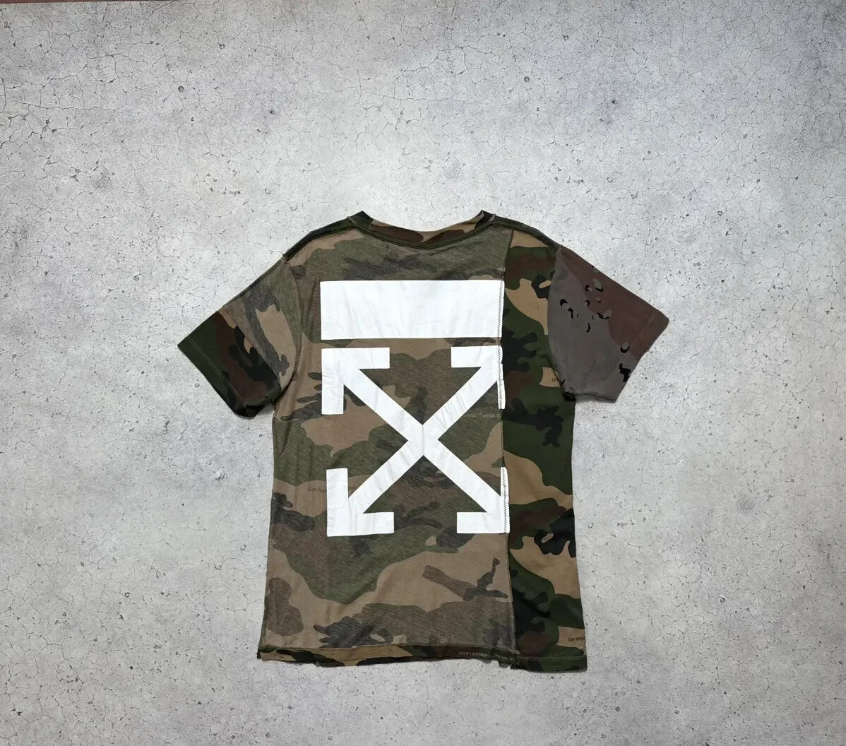Off-White Luxury Camo T-Shirt Big Logo Size M Camouflage | eBay