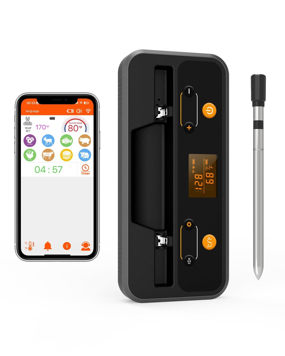 Meat Thermometer Digital Wireless - Wireless Meat Thermometer for Grilling an...-image