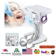4Hole Portable Mobile Dental Delivery Unit System Cart Treatment Work Compressor