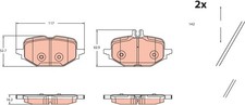 TRW Bremsbelagsatz Scheibenbremse GDB2472 für MERCEDES KLASSE W206 MODEL S206