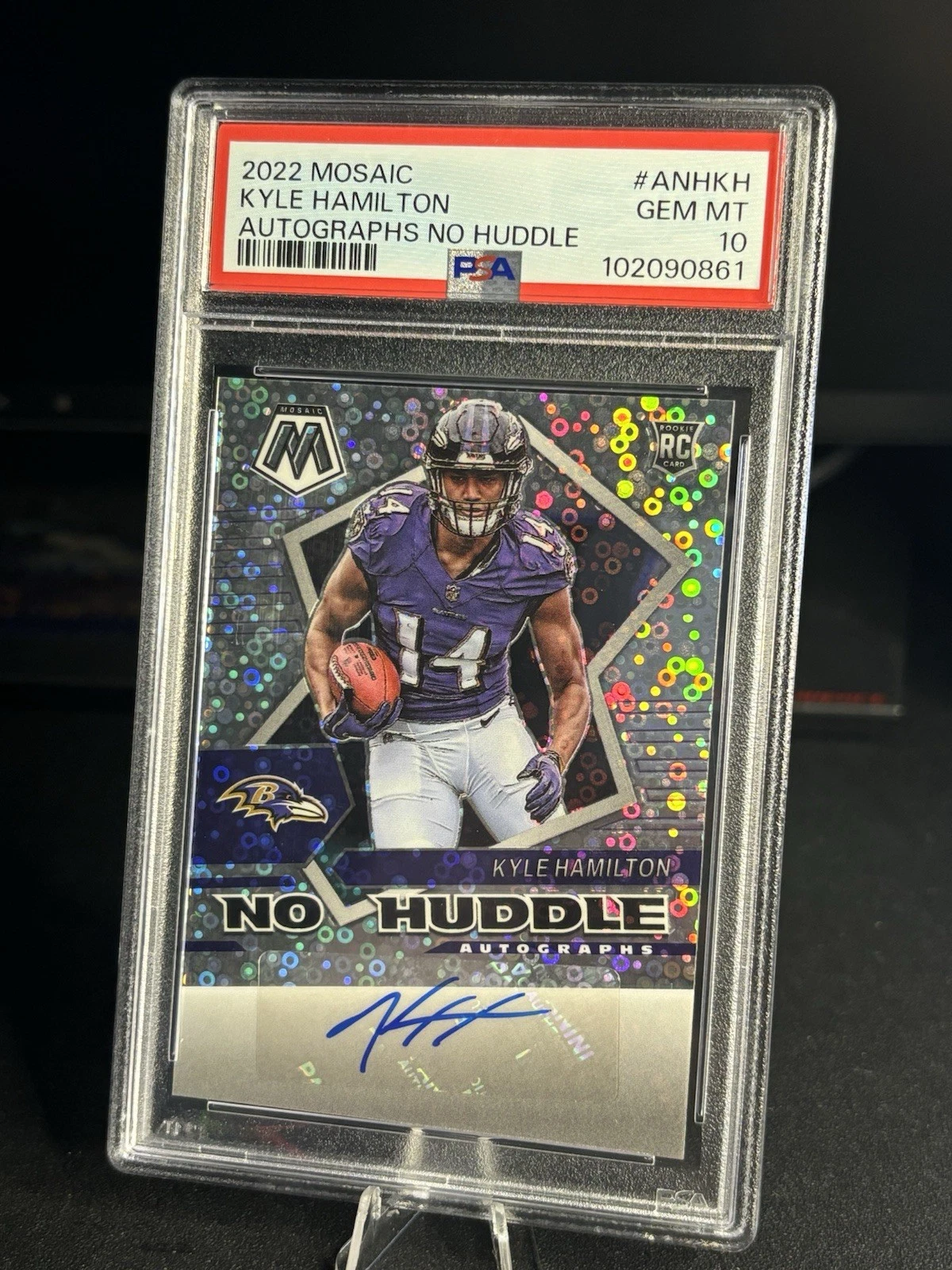 Kyle Hamilton Panini Mosaic Autographs No Huddle #ANHKH Base