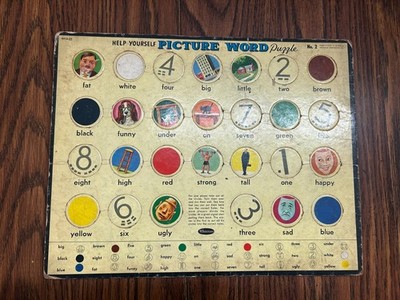 1958 HELP YOURSELF PICTURE WORLD PUZZLE WHITMAN #'s 2 & 4