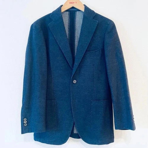 RING JACKET Vitale Barberis Canonico Wool Jacket Navy Made in Italy from Japan image 3