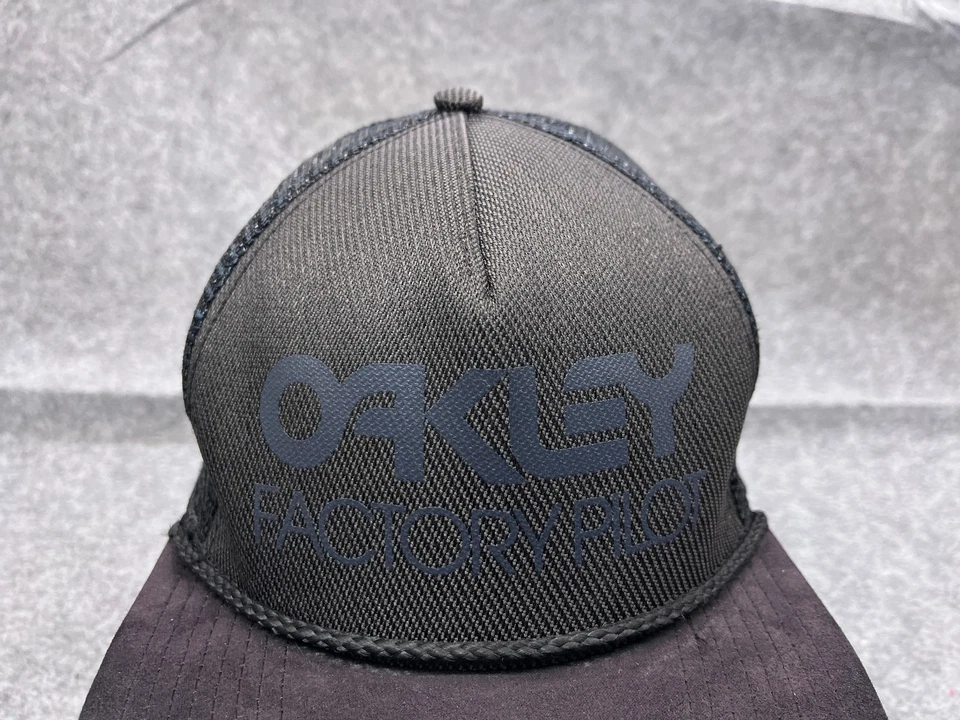 Gorra Oakley Factory Piliot espalda a presión adulto talla única negra poliéster camionero Foto 2 de 4