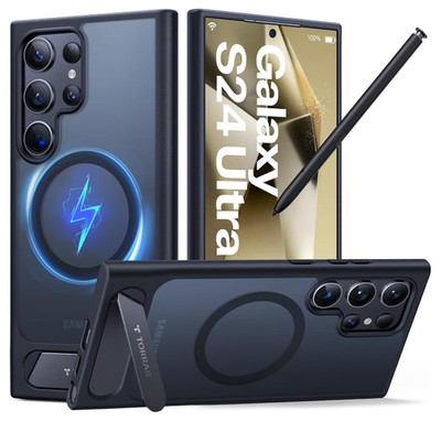 TORRAS Magnetic Stand Case for Samsung Galaxy S24 Ultra MagSafe Black - Open Box