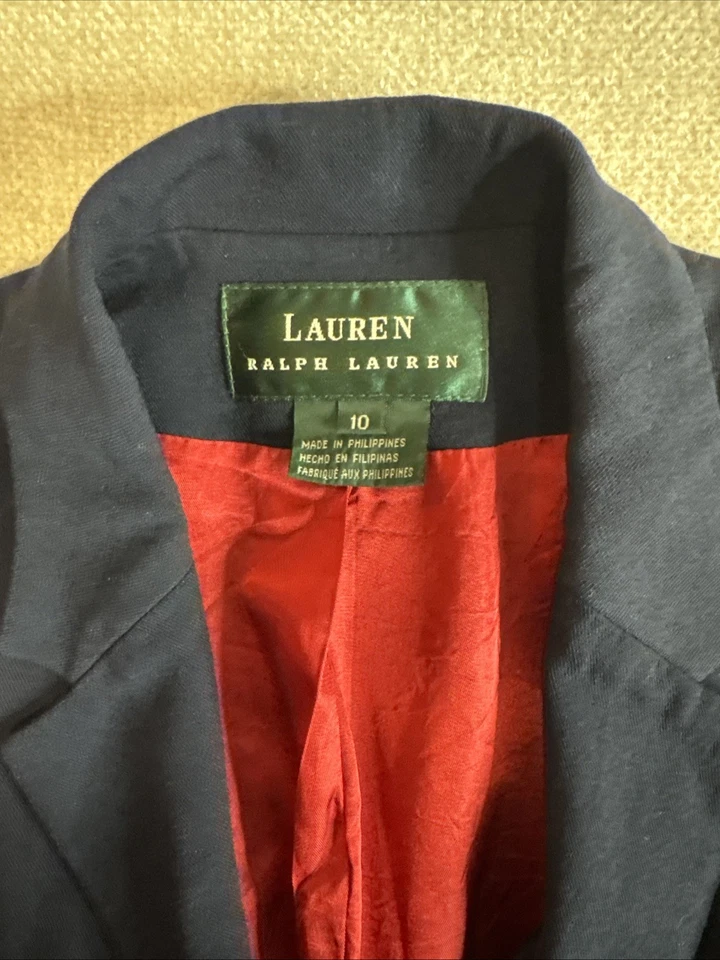 Vintage Lauren Ralph Lauren Pant Suit Navy Blue 2 Piece - Women’s Size 10 - Image 3 of 4