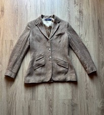 POLO RALPH LAUREN Made in Italy Women's Linen Silk HerringboneBlazer Jacket Siz8