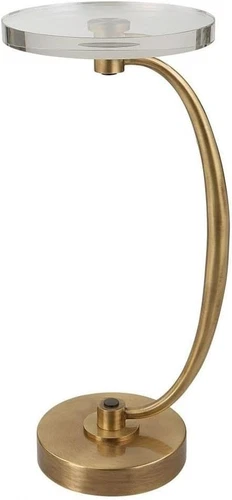 Elegant Antique Brass & Crystal Waveney Iron Drink Table - Accent Decor - Picture 1 of 4