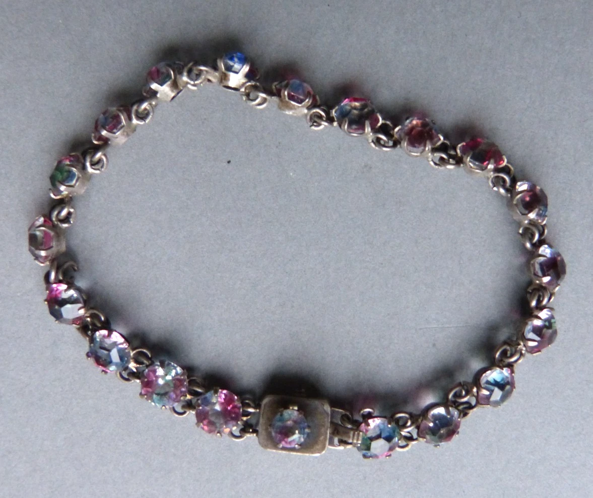 Bracelet chinois ancien argent massif jade et émail | Kaufen auf