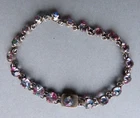 Antique Solid Silver and Reflective Stones Multicolor Silver Bracelet