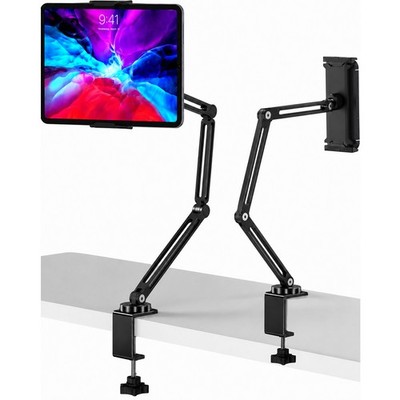 Tablet Phone Holder for Bed Desk 360° Rotation Long Arm Mount For 4-13''Devices