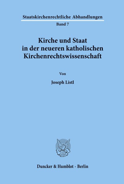 Joseph Listl | Kirche Und Staat In Der Neueren Katholischen...-image