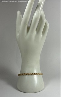 14K Yellow Gold Rope Chain Bracelet 1.41g