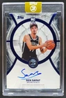 2025-26 Topps Three Ben Saraf Rookie Auto Blue /15 #RA-BS RC Brooklyn Nets RI