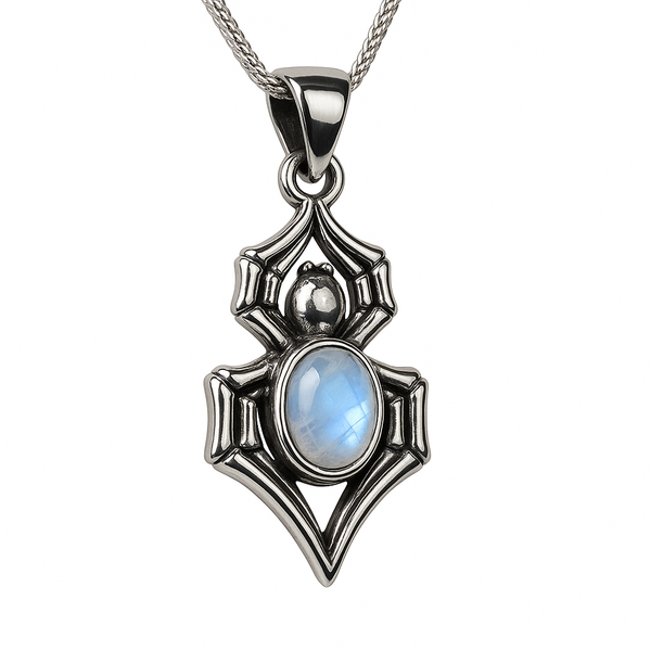 Spinne Mondstein AnhäNger Edelstein Halskette 925 Sterling Silber Schmuck & Box-image
