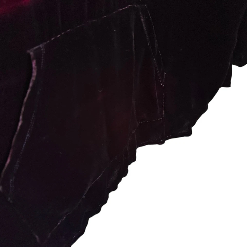 Johnny Was Womens Velvet Ombré Pullover Hoodie Sz XL Red Purple Relaxed Tassel - Image 4 of 4