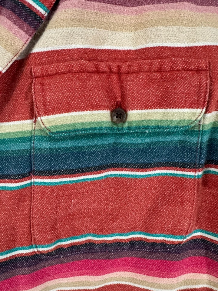 Vintage 90s Ralph Lauren Mexican Serape Navajo Blanket Flannel Shirt Mens L Boho - Image 4 of 4