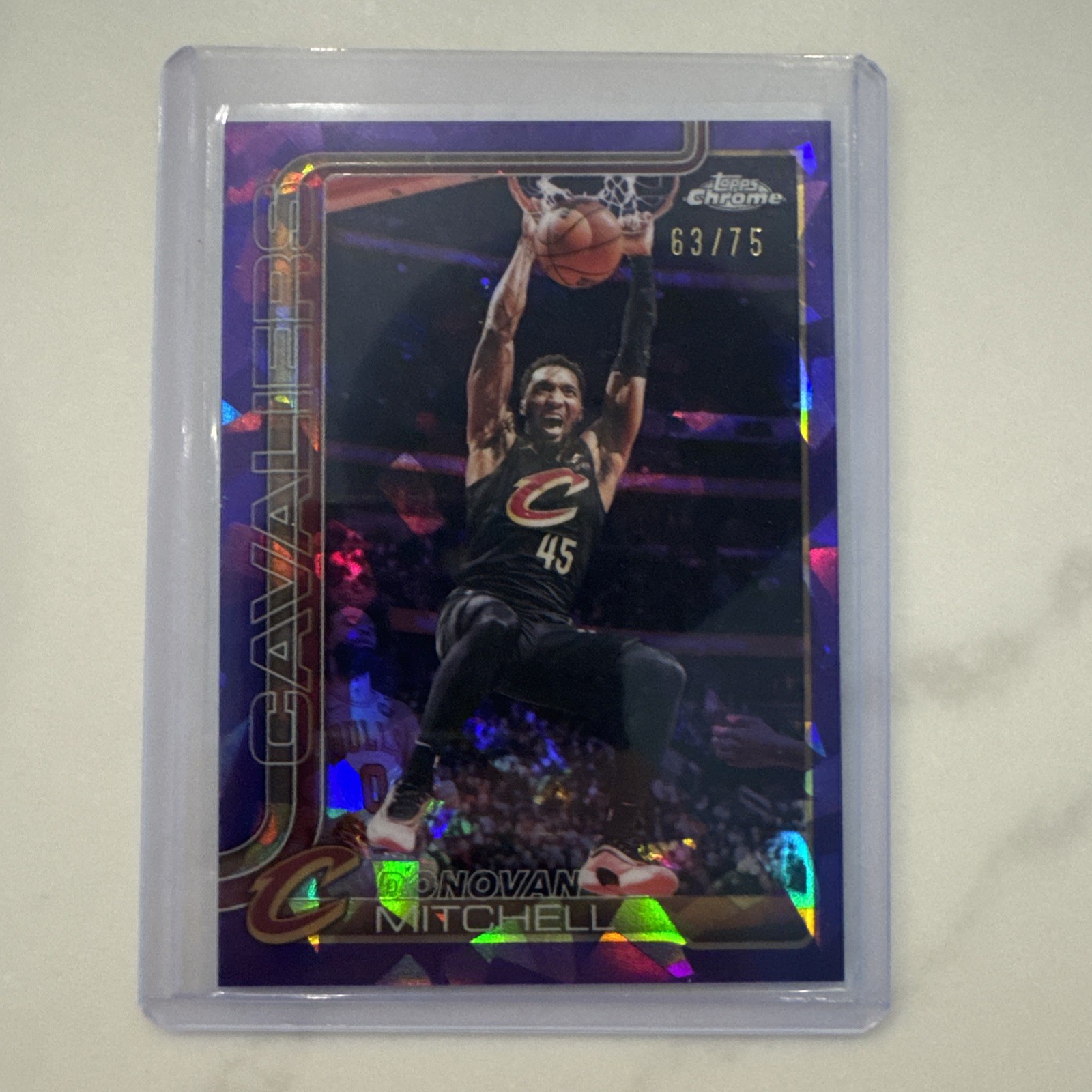 2025-26 Topps Chrome Sapphire Update DONOVAN MITCHELL Purple Sapphire #63/75