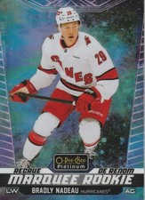 2024-25 OPC Platinum Bradly Nadeau Cosmic /65 #220 RC Marquee Rookie Hurricanes