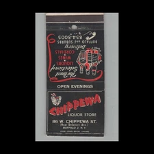 Matchbook Cover Chippewa Liquor Store Buffalo NY