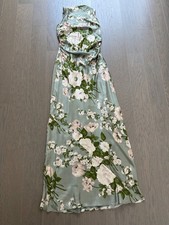 Reformation ANAIIS Silk Maxi Dress Tarragon Green Floral - Size 4 - with tags