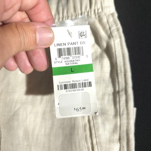 Pantalone lino uomo Tasso Isola d'Elba grande coulisse comfort naturale nuovo con etichetta tinta unita - Foto 9 di 13