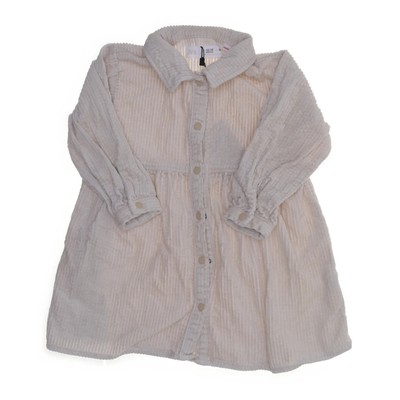 Zara, Blusenkleid, Größe: 86, Beige, Baumwolle, Streifen, Cord, Mädchen #nll
