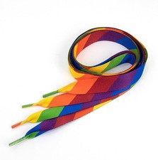 RAINBOW FLAG 36 inch PRIDE shoelaces - lgbtq USA union made shoelaces fadeproof