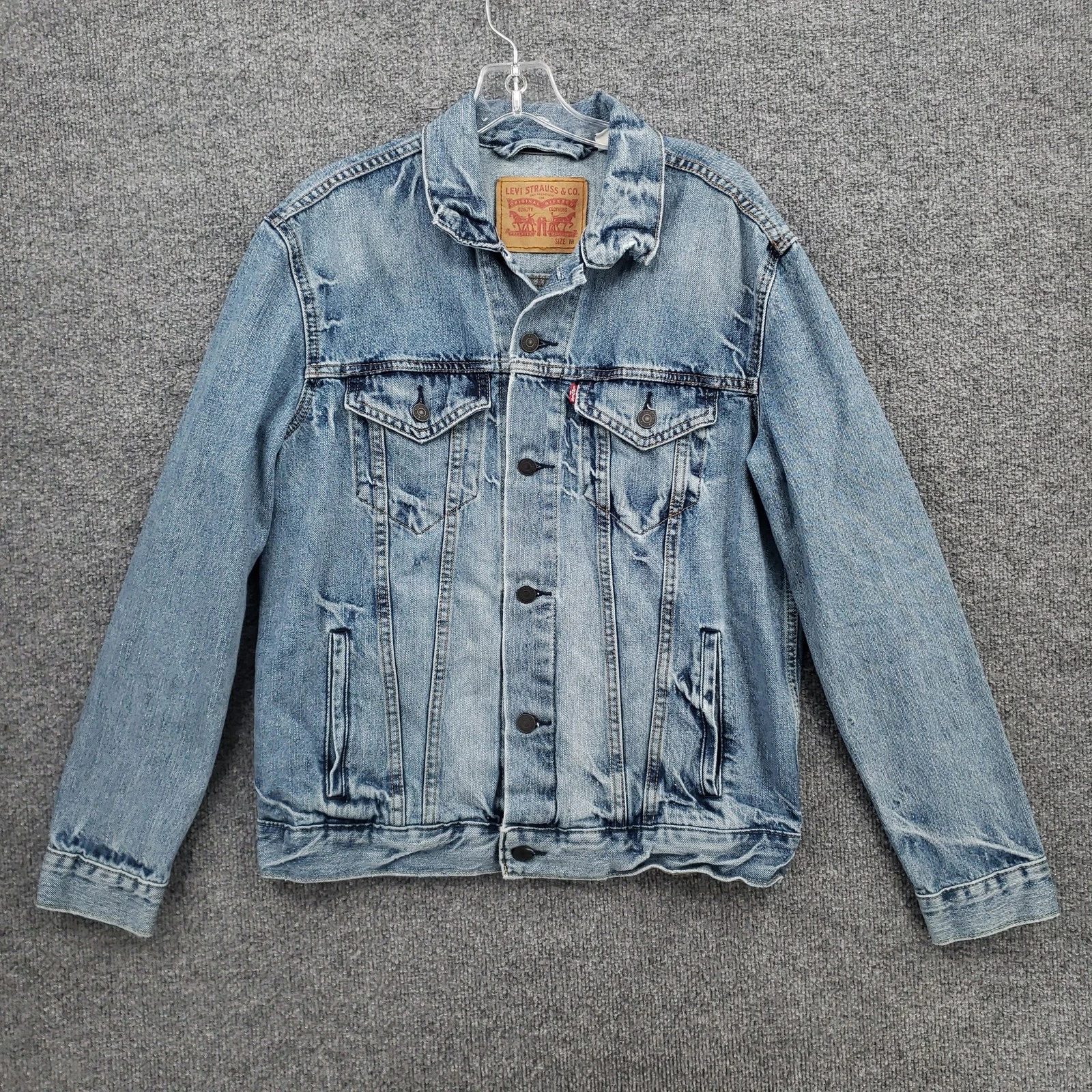Levis Trucker Denim Jacket Mens M Medium Blue Medium Wash Workwear Jean