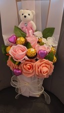 Mini chocolates and flowers bouqet