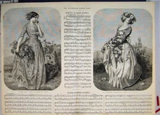 Old Antique Print Sheet Music Mazurka Waltz Henry Russell Fruit Flowers