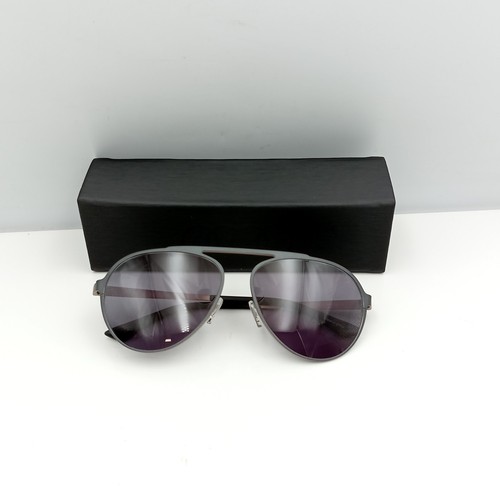 Genuine Audi Men's Pilot Sunglasses in Dark Grey/Sand 3112200300 - Afbeelding 3 van 10