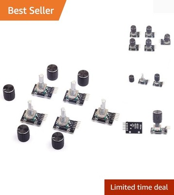 5Pcs KY-040 Rotary Encoder Module with 15×16.5 mm with Knob Cap for Arduino P...