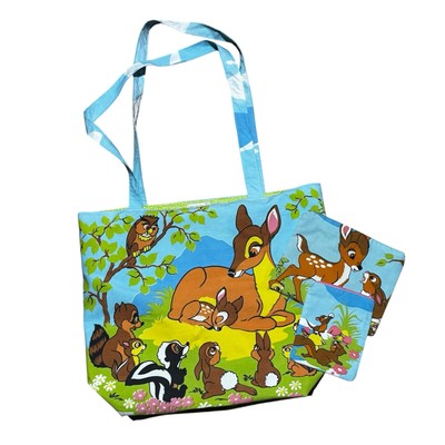 Disney Bambi Tote Bag & Pouch Set by Dharma Bums Design Handmade Upcycle
