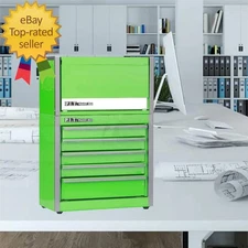P.I.T. Mini Green Tool Box, Portable 3 Drawer Steel Stackable Tool Box