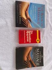 Lot of used paperback books on Massage and Relaxation