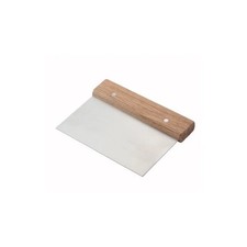 Winco DSC-3 Wood Handle Stainless Pizza Dough Scraper Cutter Pastry 6 x 3 x 6